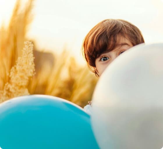 Boy with balloons